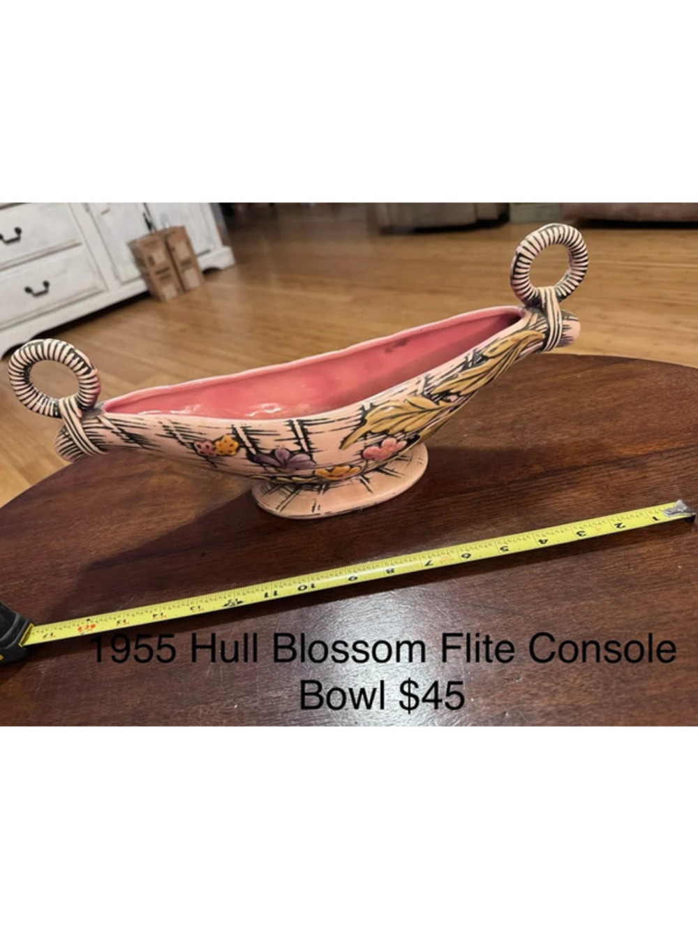 vintage 1955 Hull Blossom Flite Console Bowl